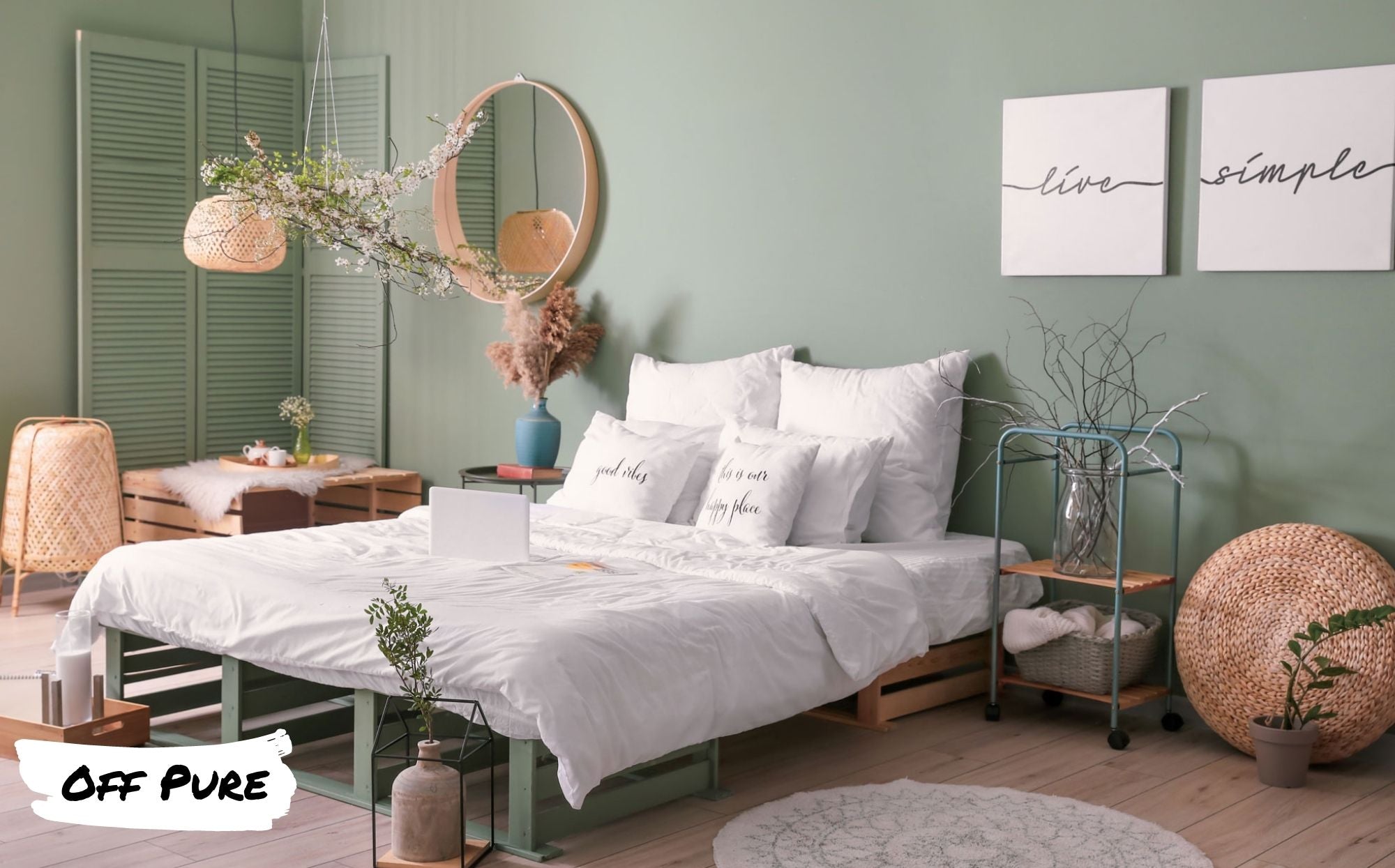 decoration-murale-chambre-verte