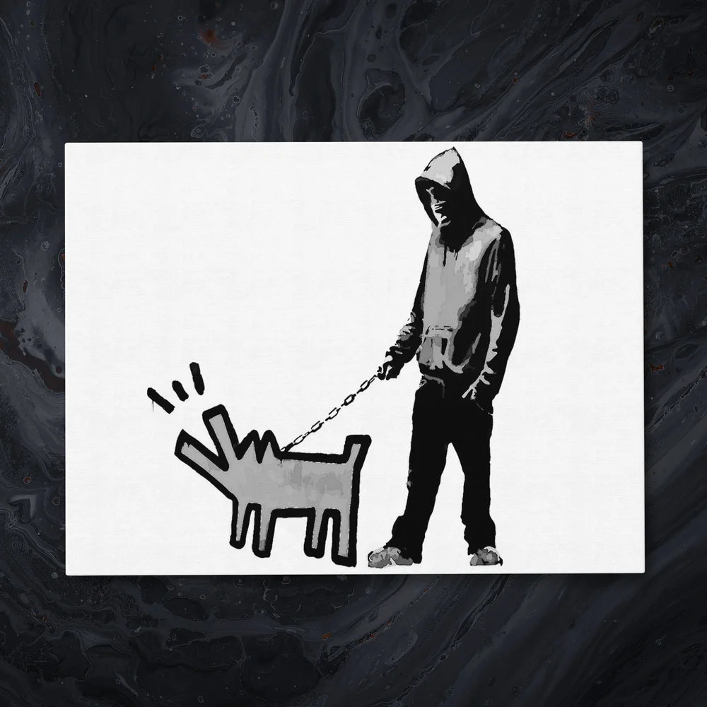 Tableau Banksy - Le chien l'os et la scie - Affiche art
