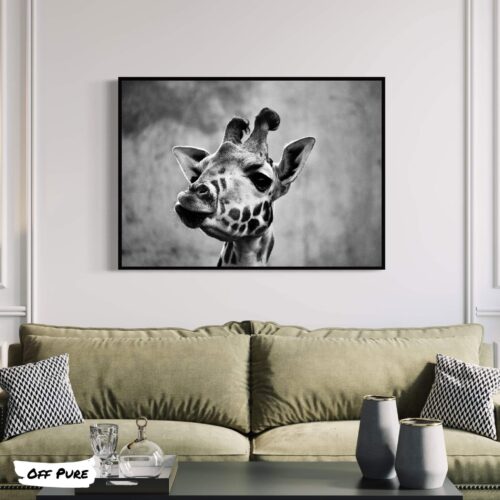 tableau-girafe-noir-et-blanc