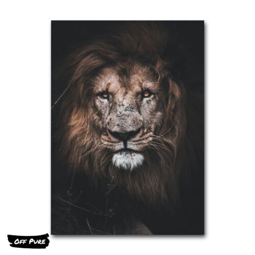 poster-tete-de-lion-noir-et-blanc-poster